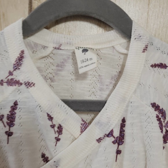 Kate Quinn Lavender Pointelle Kimono Long Sleeve Bodysuit - Picture 2 of 3